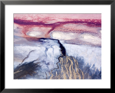 Colorful River Delta In Saline Lake Natron, Rift Valley, Tanzania by Michael Fay Pricing Limited Edition Print image
