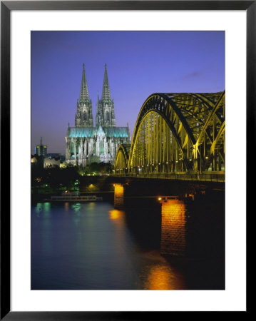Bridge Over The River Rhine, And Cathedral (Dom), Cologne (Koln), North Rhine Westphalia, Germany by Gavin Hellier Pricing Limited Edition Print image