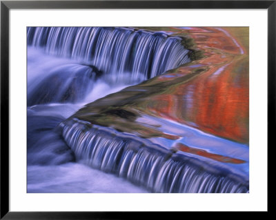Bond Falls With Fall Color Reflections, Bruce Crossing, Michigan, Usa by Claudia Adams Pricing Limited Edition Print image