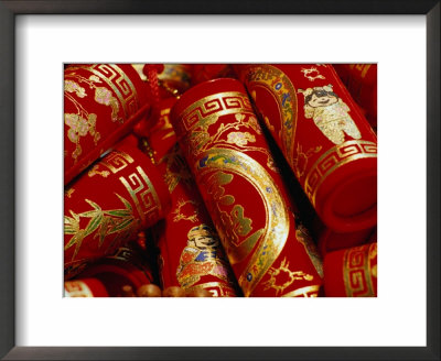Red Decorative New Year's Fire Crackers, China by Frank Carter Pricing Limited Edition Print image
