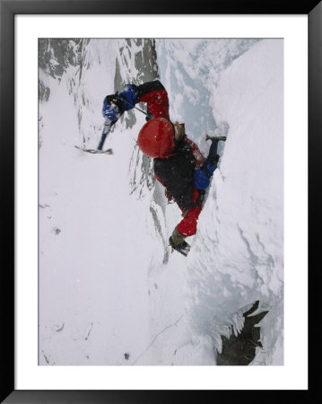 An Ice Climber In Lee Vining Canyon In The Sierra Nevada Mountains by Gordon Wiltsie Pricing Limited Edition Print image