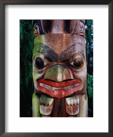 Detail Of Totem Poles At University Of Washington State Burke Museum, Seattle, Washington, Usa by Lawrence Worcester Pricing Limited Edition Print image
