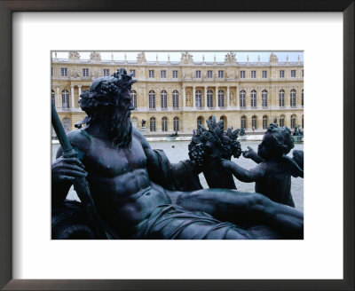 Statue Bordering Water Parterre On West Side Of Palace, Versailles, Ile-De-France, France by Diana Mayfield Pricing Limited Edition Print image