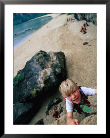 Boy Rock Climbing, Rai Leh Bay, Thailand by Philip & Karen Smith Pricing Limited Edition Print image