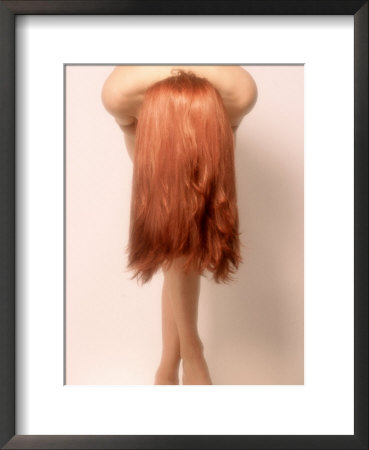 Nude Woman With Long Red Hair In Graceful Pose by Derek Cole Pricing Limited Edition Print image