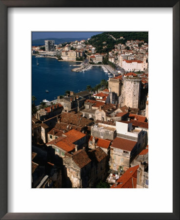 Old Town Roofs And Diocletian Palace From Cathedral Campanile, Split, Croatia by Wayne Walton Pricing Limited Edition Print image