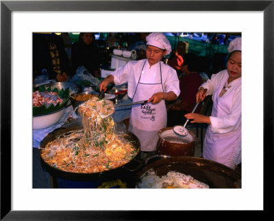 Chefs Cooking Large Serve Of Kuay Tiaw Phat Thai, Bangkok, Thailand by Joe Cummings Pricing Limited Edition Print image