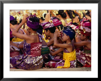 Children And Adults In Traditional Costume Praying At Pura Penataran Agung, Pura Besakih, Indonesia by Adams Gregory Pricing Limited Edition Print image