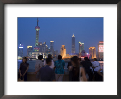 Dusk On The Bund Looking To Pudong Skyline, Shanghai, China by Greg Elms Pricing Limited Edition Print image