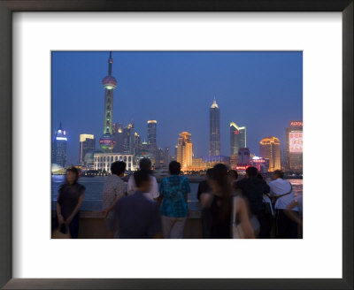 Dusk On The Bund Looking To Pudong Skyline, Shanghai, China by Greg Elms Pricing Limited Edition Print image