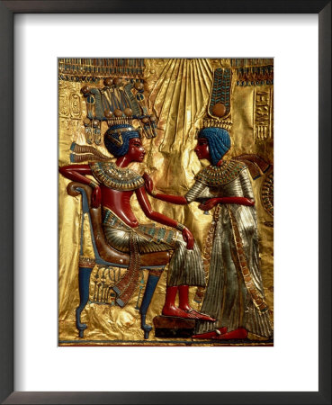 Gold Throne Depicting Tutankhamun And Wife, Egypt by Kenneth Garrett Pricing Limited Edition Print image