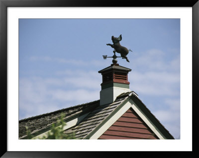 A Flying Pig Weather Vane On A Roof Top by Darlyne A. Murawski Pricing Limited Edition Print image