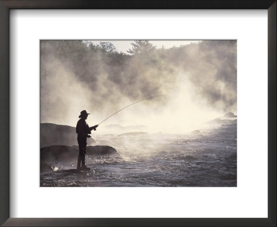 Man Fly-Fishing In Contoocook River, Henniker, Nh by David White Pricing Limited Edition Print image