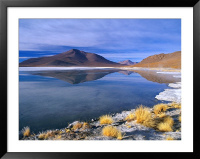 Landscape Reflected In Saline Lake In Arid, High Altitude Terrain, Bolivia by Grant Dixon Pricing Limited Edition Print image