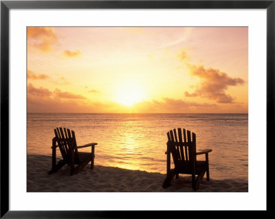 Empty Beach Chairs At Sunset, Denis Island, Seychelles by Sergio Pitamitz Pricing Limited Edition Print image