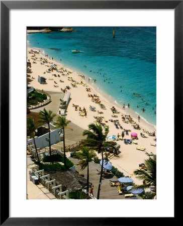 Overlooking Beach Activities On Paradise Island, Paradise Island, Bahamas by Michael Lawrence Pricing Limited Edition Print image
