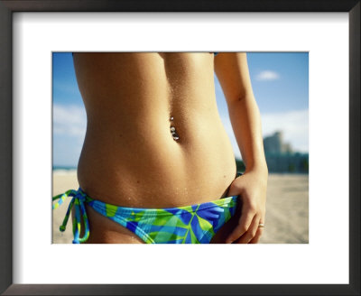 Woman In A Bikini Showing Navel Piercing by Peter Langone Pricing Limited Edition Print image