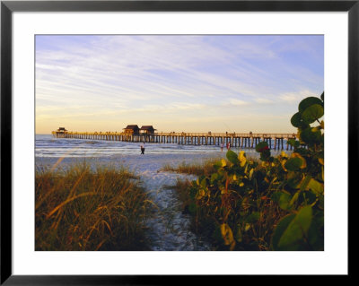 Naples, Florida, Usa. Sunset At The Beach And Pier by Fraser Hall Pricing Limited Edition Print image