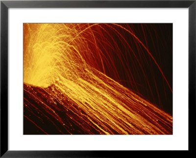 A Fiery New Cone On Mount Etna Upstages Sicilys Night Sky In 2002 by Peter Carsten Pricing Limited Edition Print image