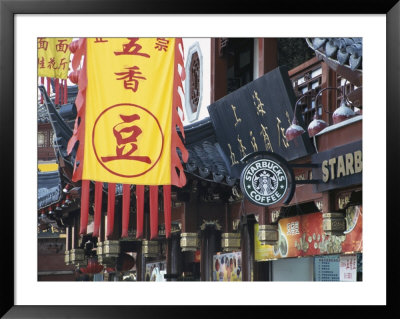 Starbucks In City God Temple At Yuyuang Bazaar, Shanghai, China by Keren Su Pricing Limited Edition Print image