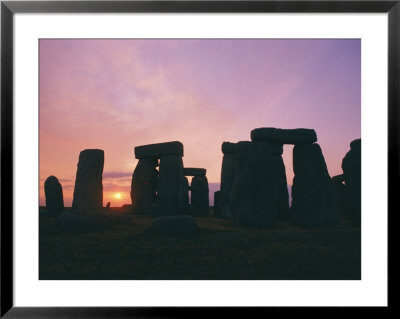 A View Of Stonehenge Silhouetted By The Setting Sun by Richard Nowitz Pricing Limited Edition Print image