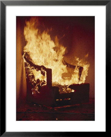 A Chair Set On Fire During A Flamability Test by Richard Nowitz Pricing Limited Edition Print image