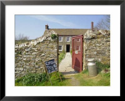 Cream Teas Sign Outside Cornish Farmhouse, Near Fowey, Cornwall, England, Uk by Nick Wood Pricing Limited Edition Print image