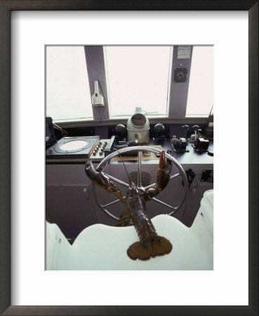 A Giant Lobster Is Poised To Steer A Boat by Bill Curtsinger Pricing Limited Edition Print image