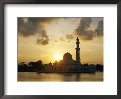 A View Of A Mosque Silhouetted By The Setting Sun by Steve Raymer Pricing Limited Edition Print image