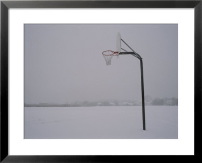 Basketball Goal Standing By Itself In The Middle Of A Blizzard by Brian Gordon Green Pricing Limited Edition Print image