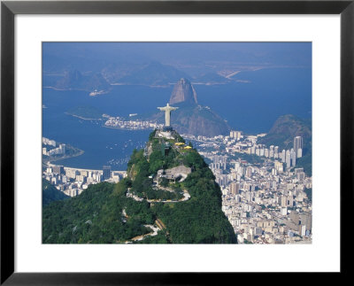 Rio De Janeiro With The Cristo Redentor In The Foreground And The Pao De Acucar In The Background by Marco Simoni Pricing Limited Edition Print image