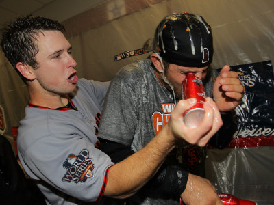 Texas Rangers V. San Francisco Giants, Game 5:  Buster Posey by Doug Pensinger Pricing Limited Edition Print image