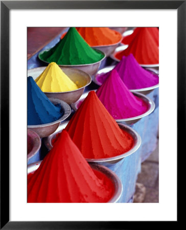 Multicoloured Tika Display In Devaraja Market, Mysore, Karnataka, India by Greg Elms Pricing Limited Edition Print image
