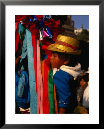 Boy From Tlaxcala On His Mother's Back In Performance At The Basilica De Guadalupe, Mexico by Rick Gerharter Pricing Limited Edition Print image