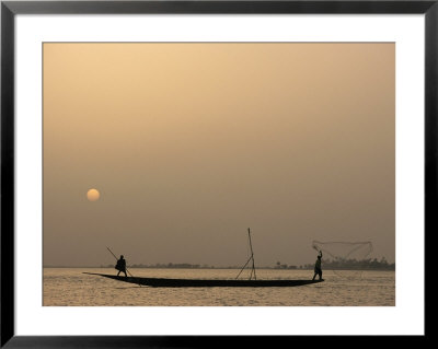 Men Fishing From A Boat At Sunset On The Niger River by Michael S. Lewis Pricing Limited Edition Print image