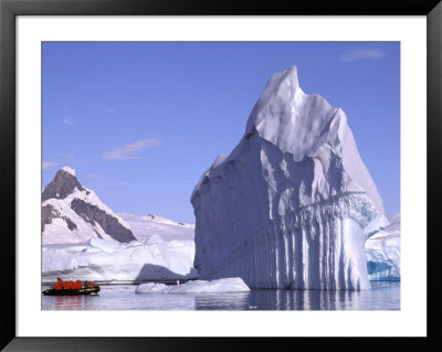 Zodiac And Icebergs, Antarctic Peninsula, Antarctica by Pete Oxford Pricing Limited Edition Print image