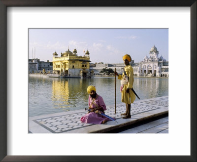 Sikhs In Front Of The Sikhs' Golden Temple, Amritsar, Pubjab State, India by Alain Evrard Pricing Limited Edition Print image