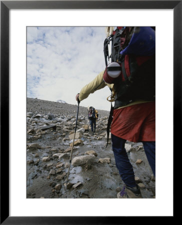 Hiking On Black Rapids Glacier by John Burcham Pricing Limited Edition Print image