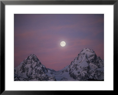 View Of The Setting Moon Over Grand Teton National Park by Jimmy Chin Pricing Limited Edition Print image