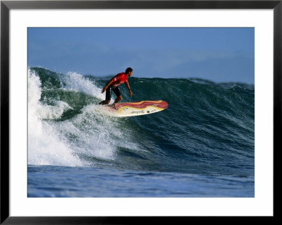Surfer On Wave At Manu Bay, Raglan, New Zealand by Paul Kennedy Pricing Limited Edition Print image