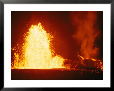 Mauna Loa Volcano Erupting At Night by Bill Curtsinger Pricing Limited Edition Print image