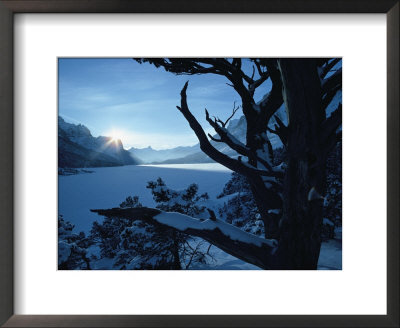 Winter Landscape, Many Glacier, Glacier National Park, Montana by David Boyer Pricing Limited Edition Print image