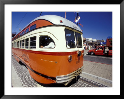Pier 39, Fisherman's Wharf, Electric Trolley, San Francisco, California, Usa by William Sutton Pricing Limited Edition Print image