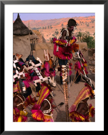 Traditional Dogon Ceremony Associated With The Finish Of The Harvest, Tirelli, Mali by Patrick Syder Pricing Limited Edition Print image