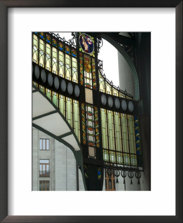 Stained Glass Art Nouveau (Jugendstil) Detail, Municipal House, Prague, Czech Republic by Ethel Davies Pricing Limited Edition Print image