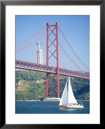 25Th April Bridge Over The Tagus River And The Christ Statue In Background by Marco Simoni Pricing Limited Edition Print image