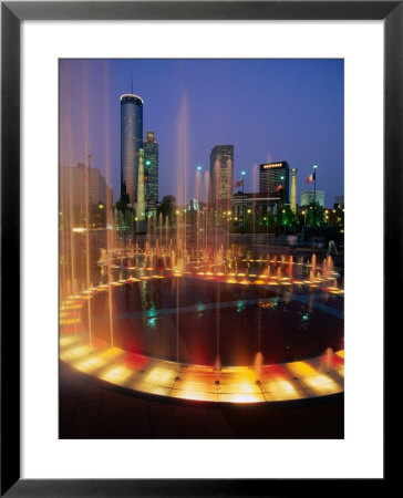 Olympic Rings Fountain In Centennial Park, Atlanta, Usa by Mark & Audrey Gibson Pricing Limited Edition Print image