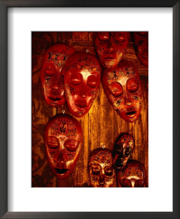 Painted Masks For Sale In The Village Of Karang Bayan, Lombok, West Nusa Tenggara, Indonesia by Richard I'anson Pricing Limited Edition Print image