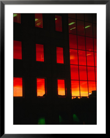 Red Sunset Reflected In Windows Of High-Rises, Toronto, Canada by Cheryl Conlon Pricing Limited Edition Print image