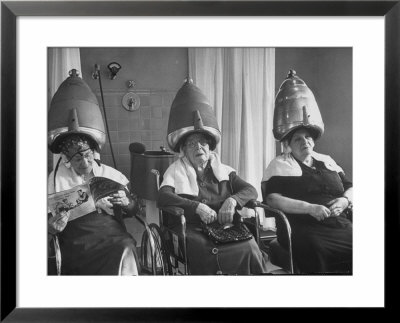 Old Age Essay: Seniors Under Dryers In Hair Salon by Alfred Eisenstaedt Pricing Limited Edition Print image